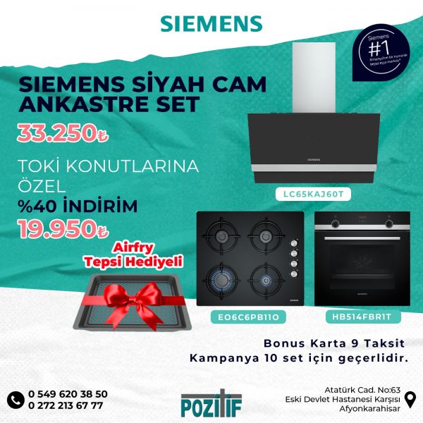 Siemens Prime Ankastre Siyah Set-60 cm